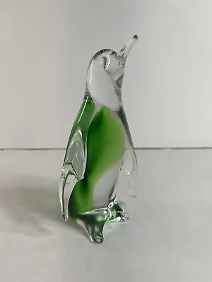Buy Vintage Murano Style Green Glass Penguin 5.25” Tall Please Read! • 19.13£