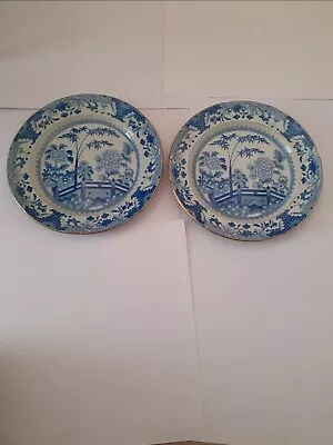 Buy Two Good Blue And White Davenport Pottery Plates • 75£