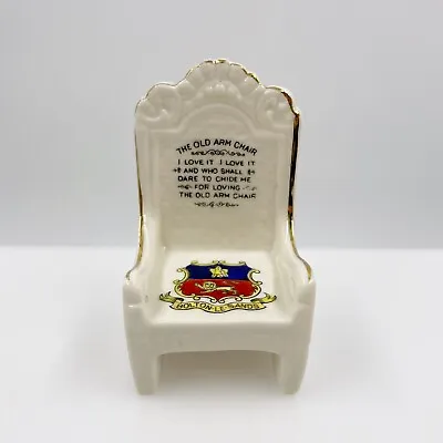 Buy Vintage Arcadian Crested China Model Of Old Arm Chair - Bolton-le-sands Crest • 6.50£