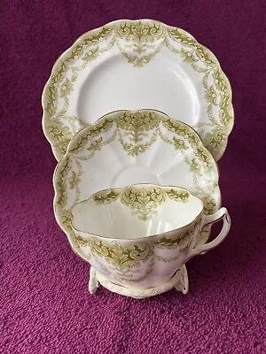 Buy Art Nouveau / Antique Tea Set Trio Tuscan China Scallops Shape Vintage Condition • 18£