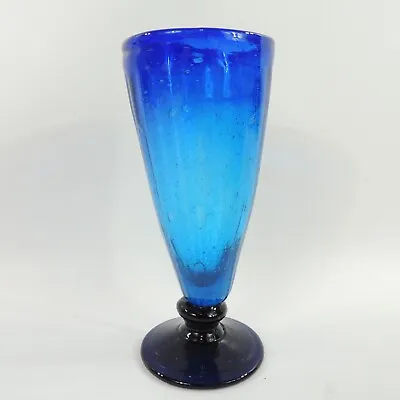 Buy Hand Blown Cobalt & Aqua Blue Parfait 10 Oz Glass • 11.52£