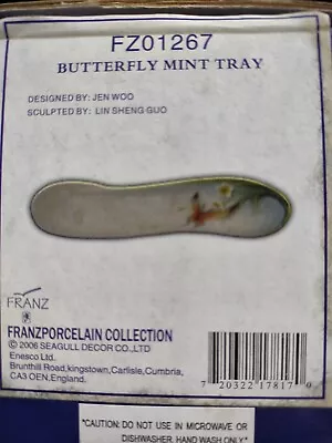 Buy Franz Porcelain Butterfly Mint Tray FZ01267 Boxed • 35£