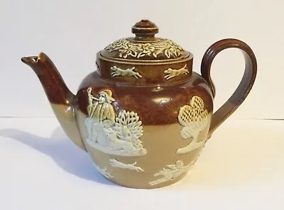 Buy Antique Doulton Lambeth Salt Glazed Stoneware Teapot Repair To Spout • 19£