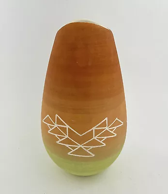 Buy Native American Art Pottery VASE Sioux Clay Pot Incised Design SUNSET OMBRE 7.5” • 14.18£