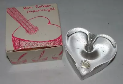 Buy Dartington Glass - Boxed Heart Shaped Pen Holder Paperweight - Frank Thrower • 29.99£