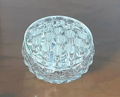 Buy Vintage Crystal Cut Glass Rose Bowl With Glass Lid ~ Mint Condition  • 24.99£