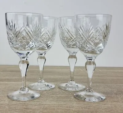 Buy Vintage Thomas Webb Crystal Sherry Glasses St Andrews Set Of 4 Height 12.5cm. • 25£