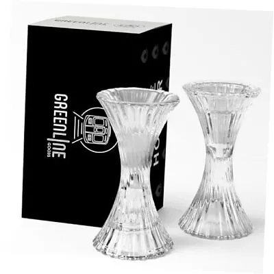 Buy Greenline Goods X Shaped Tall Candle Holder Set Of 2 13.2cm - Set Of 2 Clear • 26.33£