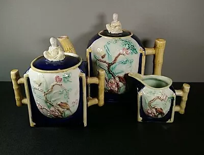 Buy Antique Majolica Thomas Forester English Victorian Tea Set Tea Pot 1880s British • 178.20£