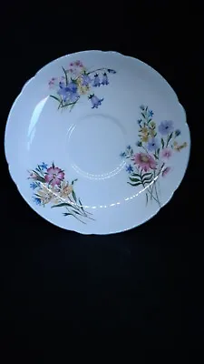 Buy Vintage Shelley 'Wild Flowers' Design Saucer, Bluebells, Pink And Yellow Flowers • 3£