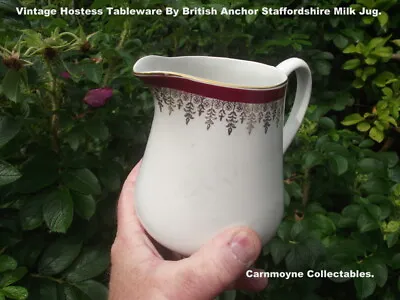 Buy Vintage Hostess Tableware  By British Anchor Staffordshire Milk Jug.AH0158. • 17.99£