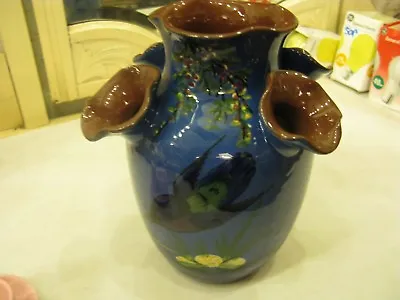 Buy Beautiful Vintage Longpark Torquay Pottery England Kingfisher Udder Vase  #PO56 • 19.95£