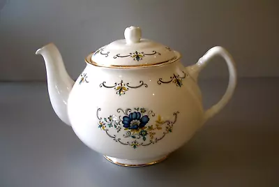 Buy Fenton China - 2 Pint Teapot With Blue Flower And Grey Swags • 13£