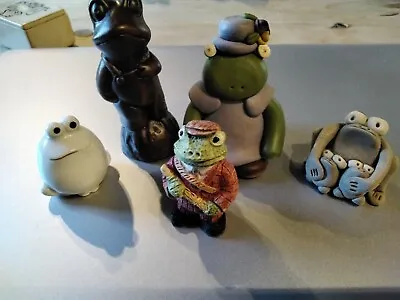 Buy Five Jolly Frog Figurines - Mainly Pottery.  One Is Japanese • 5£
