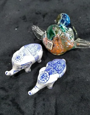 Buy China Elephant Pair Animal Ornaments & Ndina Glass Bird Paperweight  • 5£