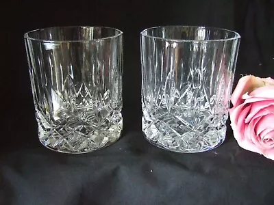 Buy Pair Of Lead Crystal Cut Glass Whisky Spirits Rocks  Glasses (CW4) • 5.99£