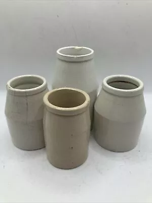 Buy 4 Old Stoneware Jars & Pots, Creamers (J) • 15£
