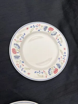 Buy BHS Priory Floral Tableware, 2 X Side Plates, 17.5cm / 7 Inch, White & Blue • 8£