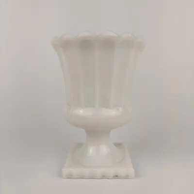 Buy Delightful Antique Victorian Opaline Milk Glass Trophy Urn Vase Fluted Scalloped • 49.99£