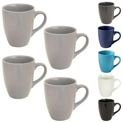 Buy Stoneware Coffee Mugs Set Of 4 Tea Cups Matt Colour Tableware 12oz 350ml • 10.99£