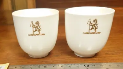 Buy Pair Of Late Victorian Cauldon Cups With Armorial Lion Crest (239) • 9.99£