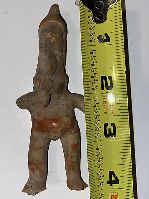 Buy Pre-Columbian Jalisco Pottery Figure Male Smoking Eating Red Paint Rare! • 218.22£