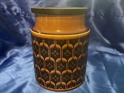 Buy Hornsea Heirloom Autumn Brown Storage Jar With Wooden Lid Dated 1972 • 15£