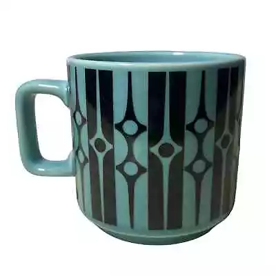 Buy Magpie X Hornsea Mug Geo Teal Blue & Black Coffee Tea Decorative Mod Print Retro • 27.51£