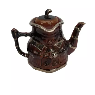 Buy Price Kensington Vintage Toby Jug Teapot Brown & Silver Trim Made In England • 19.99£