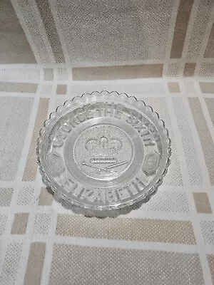 Buy George The Sixth And Elizabeth Coronation Glass Plate • 8£