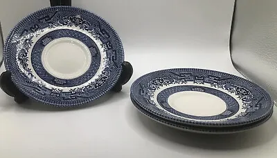 Buy 3 Vintage Churchill China Blue Willow Made In England Tea Saucers Plates 5.5  • 16.15£