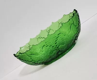 Buy Antique  Emerald Green US Glass GILLINDER & Sons OVAL GLASS BOWL MAPLE LEAF  *kc • 43.23£