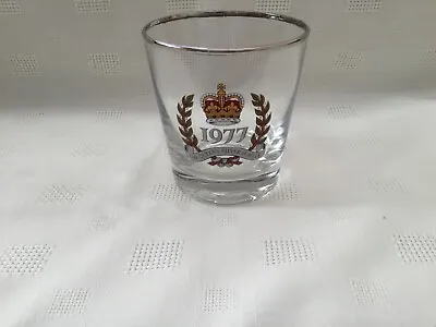 Buy Vintage 1977 Silver Jubilee Glass Tumbler Queen Elizabeth II Commemorative • 5£