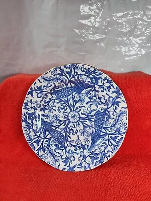 Buy Antique Royal Crown Derby Blue Peacock Saucer Plate Blue White Porcelain England • 9.99£