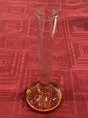 Buy Holmegaard Glass Vase Orange With Air Bubble Base Vintage • 7.99£