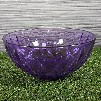 Buy Vintage Purple Glass Fruit Bowl Salad Bowl Textured Glass Design - 9  X 4  • 12.99£