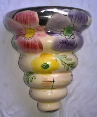 Buy Arthur Wood Countess China Wall Pocket Cream Floral Design With Chrome Glaze • 39.99£