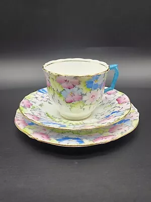 Buy Vintage Crown Staffordshire Trio Cup Saucer Plate Bone China Floral England • 13.24£