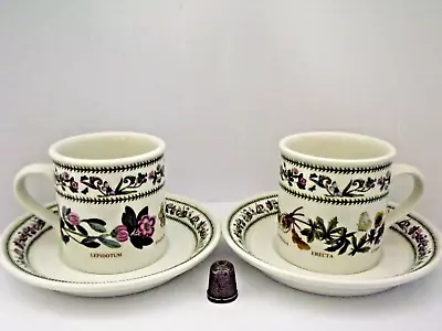 Buy Two (2) Portmeirion Botanic Garden  Variations  Demitasse /Coffee Cups & Saucers • 10.99£