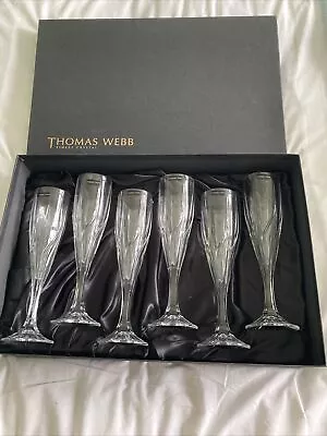 Buy Thomas Webb Crystal “CORDELIA” Champagne Glass / Flute – 22.8cms (9″) Tall • 40£