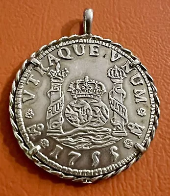Buy Vintage 1755 Spanish Shipwreck Coin Pendant : Silver Plate Hispan Etind Copy • 9.99£