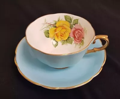 Buy Vintage Cup And Saucer Cabbage Rose 1950s Staffordshire Bone China Good Cond • 7.50£
