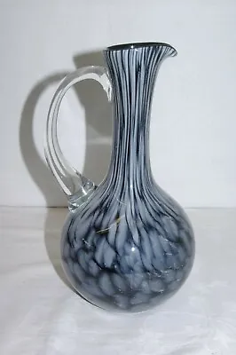 Buy Czech Bohemian Monochrome Spatter Cased Blown Glass Jug Vase Vintage Art Deco • 30£