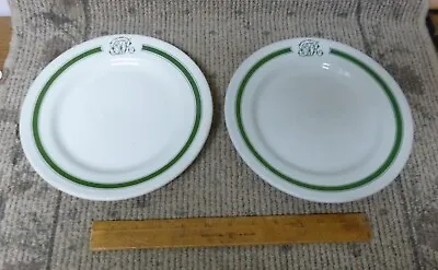 Buy Pair Of Grindley Canadian Pacific Railway 9  Dinner Plates Green Banded Pattern • 32.78£