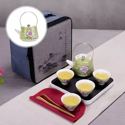 Buy Vintage Floral Porcelain Teapot For Loose Leaf Tea - Light Green • 19.15£