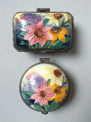 Buy Old Tupton Ware Trinket/Pill Boxes X2 Hinged Lids Floral Design,Hand Painted • 23.95£