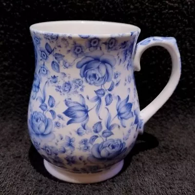 Buy Lane Farm China Blue & White Chintz Roses Pattern Mug - Vintage Fine Bone China • 6.99£