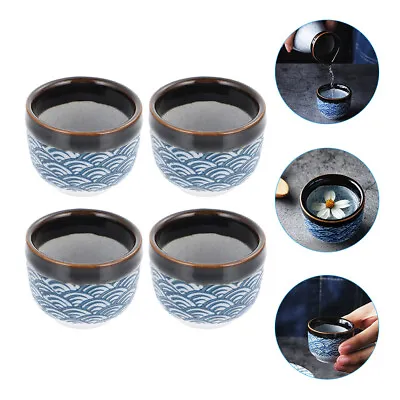 Buy 4pcs Hot Green Tea Cups Pottery Sake Cup Porcelain Sake Cups Japanese Sake Set • 13.99£