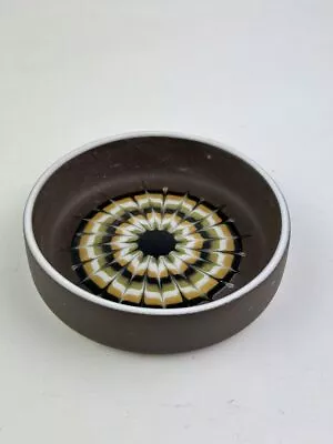 Buy Hornsea Small Muramic Pin Dish, Brown Ground And Circular Drip Pattern, Circa... • 10£