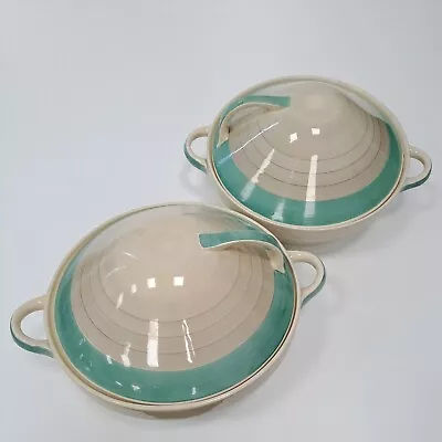 Buy Pair Of Vintage Susie Cooper Production Crown Works Covered Bowls /tureens • 10.99£